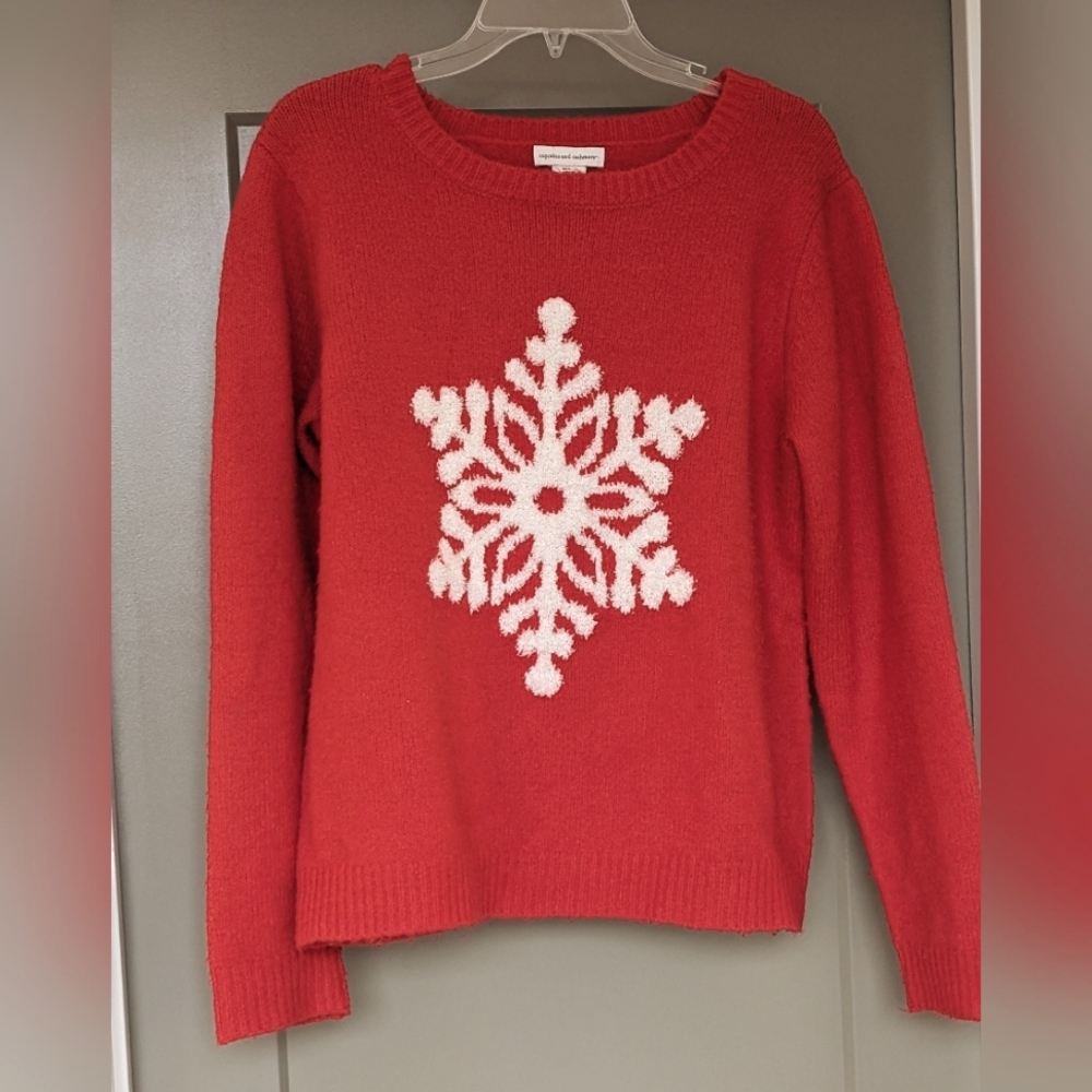 Cupcakes & Cashmere Red Snowflake Sweater
